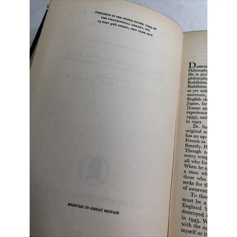 1949 HC DJ Introduction To Zen Buddhism by Daisetz Teitaro Suzuki Intro by Jung